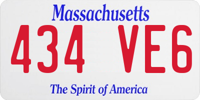 MA license plate 434VE6