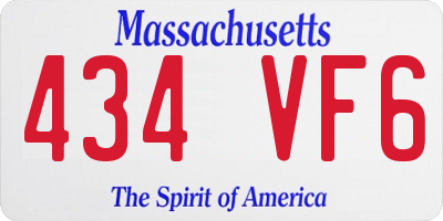 MA license plate 434VF6