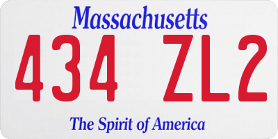 MA license plate 434ZL2