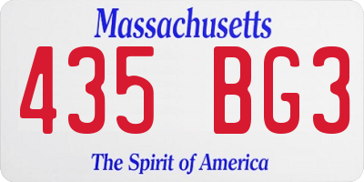 MA license plate 435BG3