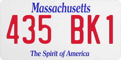 MA license plate 435BK1