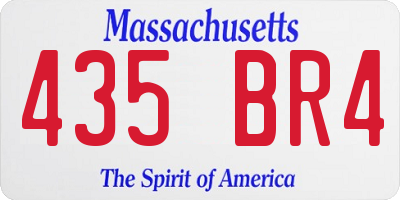 MA license plate 435BR4