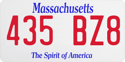 MA license plate 435BZ8