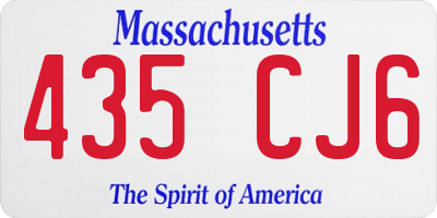MA license plate 435CJ6