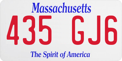 MA license plate 435GJ6