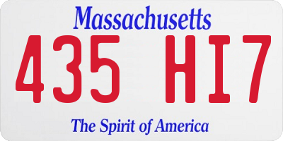 MA license plate 435HI7
