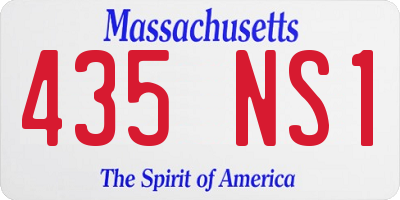 MA license plate 435NS1