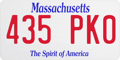 MA license plate 435PK0
