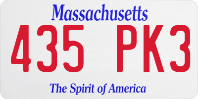 MA license plate 435PK3