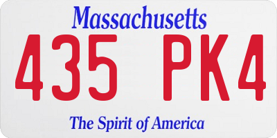 MA license plate 435PK4