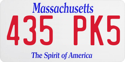 MA license plate 435PK5