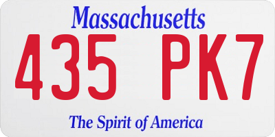 MA license plate 435PK7