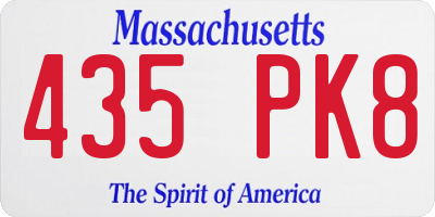 MA license plate 435PK8
