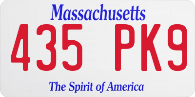 MA license plate 435PK9