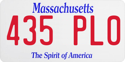 MA license plate 435PL0
