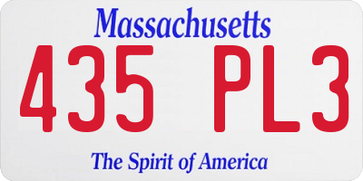MA license plate 435PL3