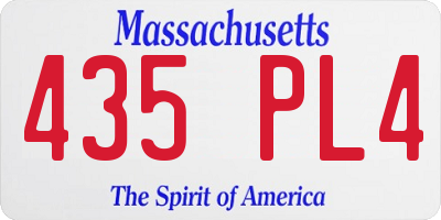 MA license plate 435PL4