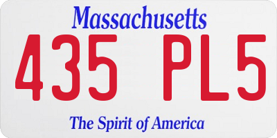 MA license plate 435PL5