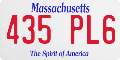 MA license plate 435PL6