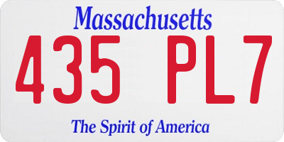 MA license plate 435PL7
