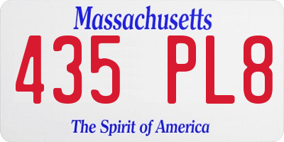 MA license plate 435PL8