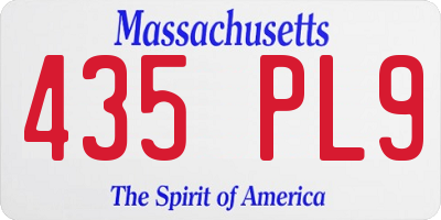 MA license plate 435PL9