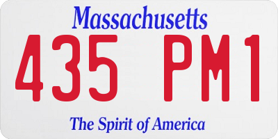 MA license plate 435PM1