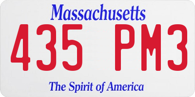 MA license plate 435PM3