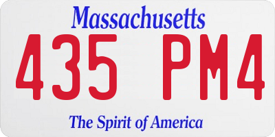 MA license plate 435PM4