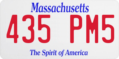 MA license plate 435PM5