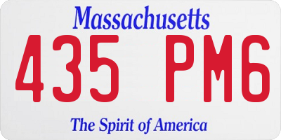 MA license plate 435PM6