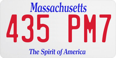 MA license plate 435PM7