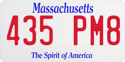 MA license plate 435PM8