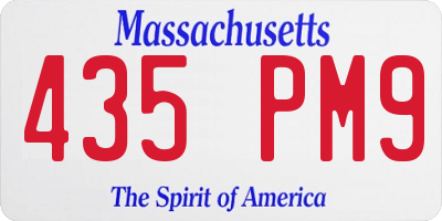MA license plate 435PM9
