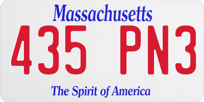 MA license plate 435PN3