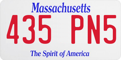 MA license plate 435PN5