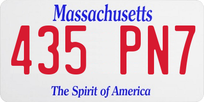 MA license plate 435PN7