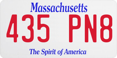 MA license plate 435PN8