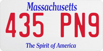 MA license plate 435PN9