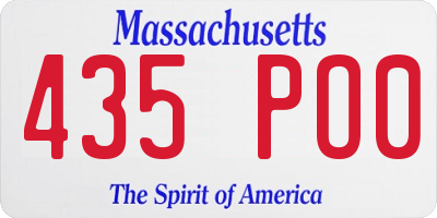 MA license plate 435PO0
