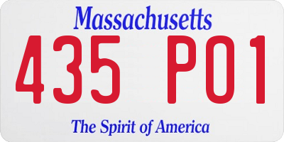 MA license plate 435PO1