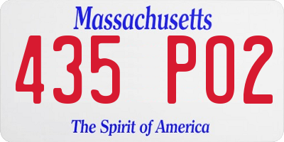MA license plate 435PO2