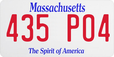MA license plate 435PO4
