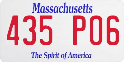 MA license plate 435PO6