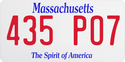 MA license plate 435PO7