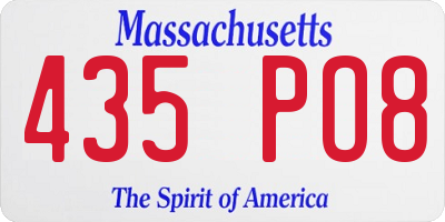 MA license plate 435PO8