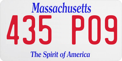 MA license plate 435PO9