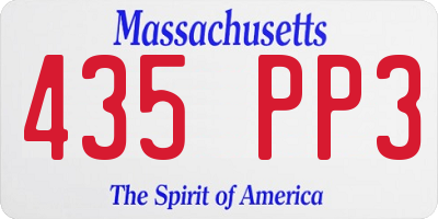 MA license plate 435PP3