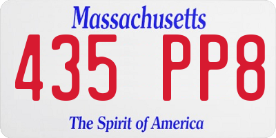 MA license plate 435PP8