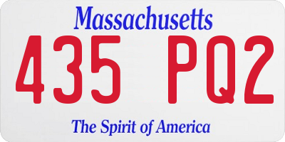 MA license plate 435PQ2